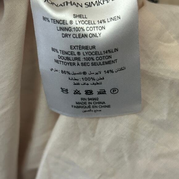 NEW Jonathan Simkhai Lee Linen Blend Midi Dress Painted Floral Size 10 Old Money - Picture 8 of 13